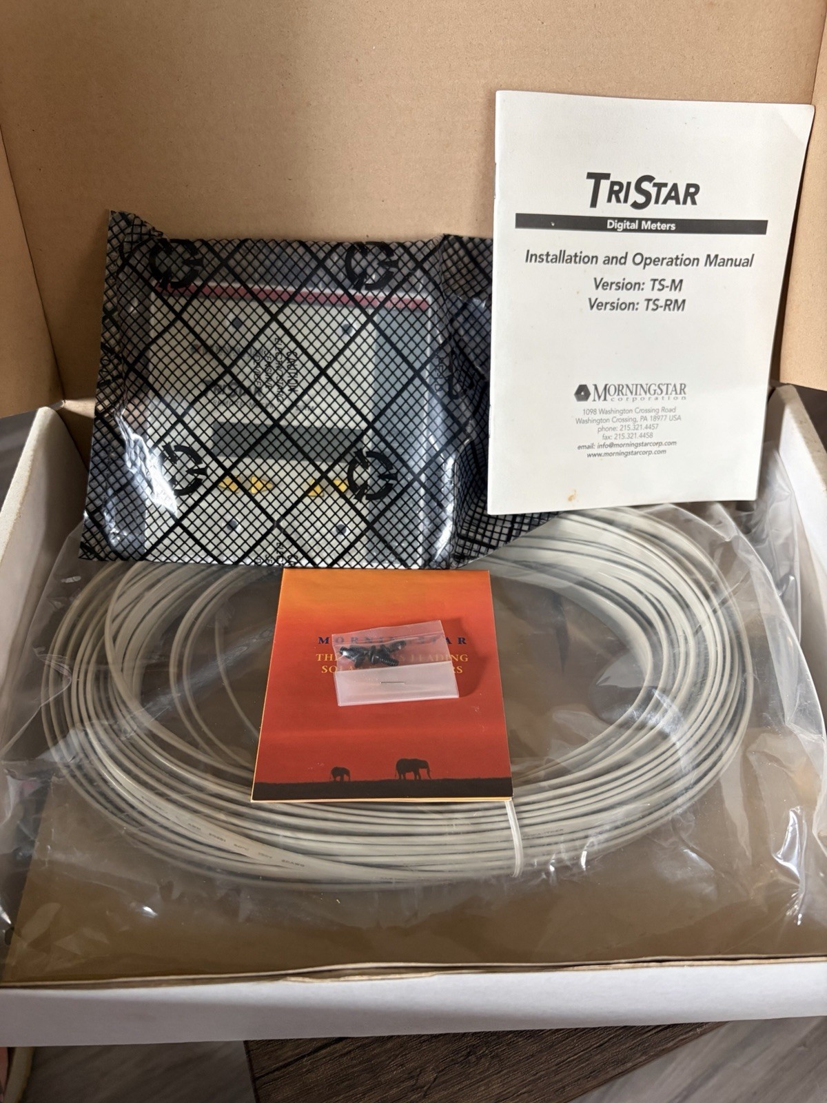 New Morningstar TS-RM Digital Remote Meter for TriStar Controllers W Cable.