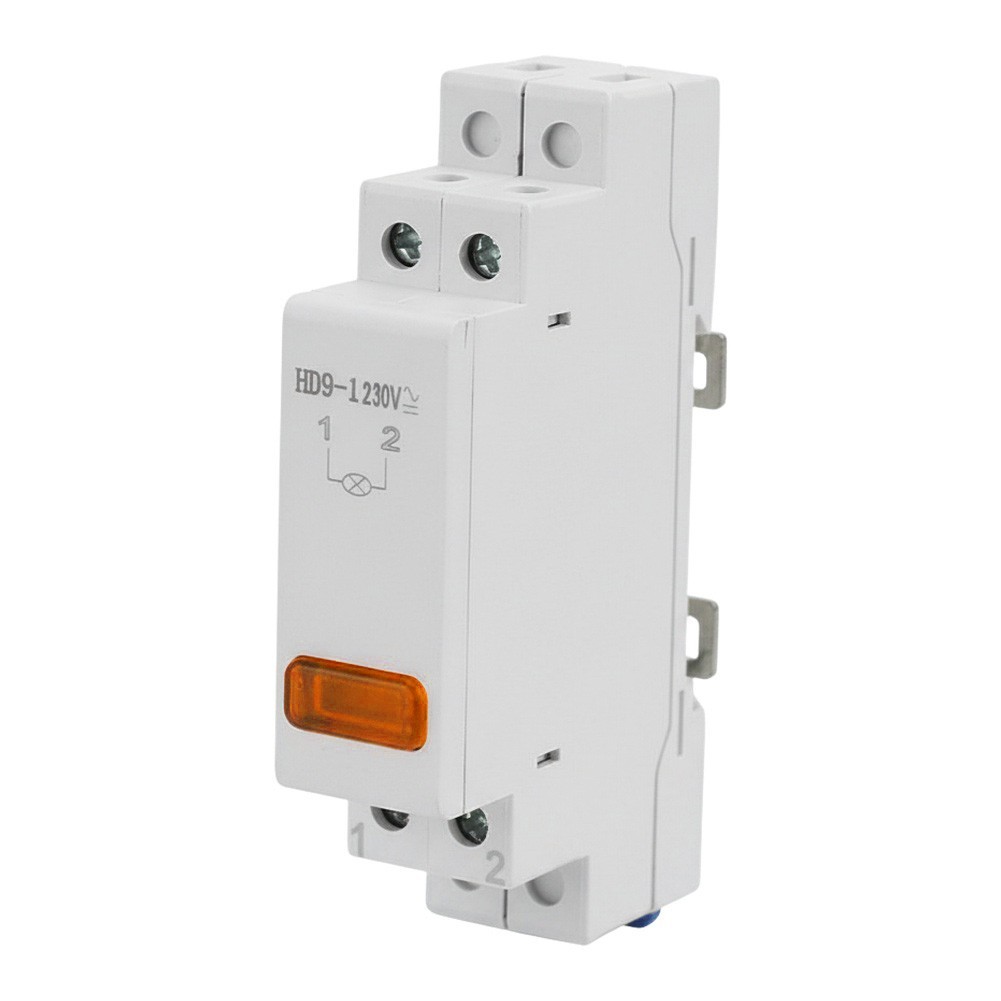 DIN Rail Mount LED Signal Lamp 230V Power Indicator Light for Control Panels