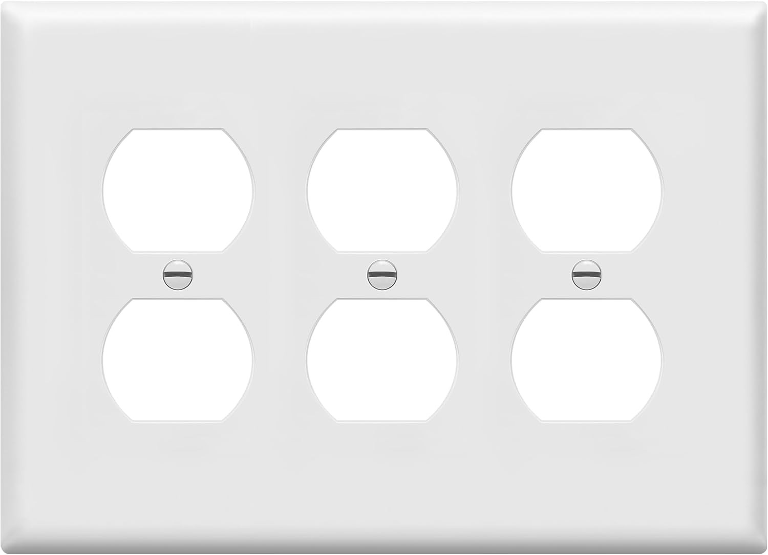 ENERLITES Duplex Receptacle Outlet Wall Plate, Gloss Finish, Midway Size 3-Gang