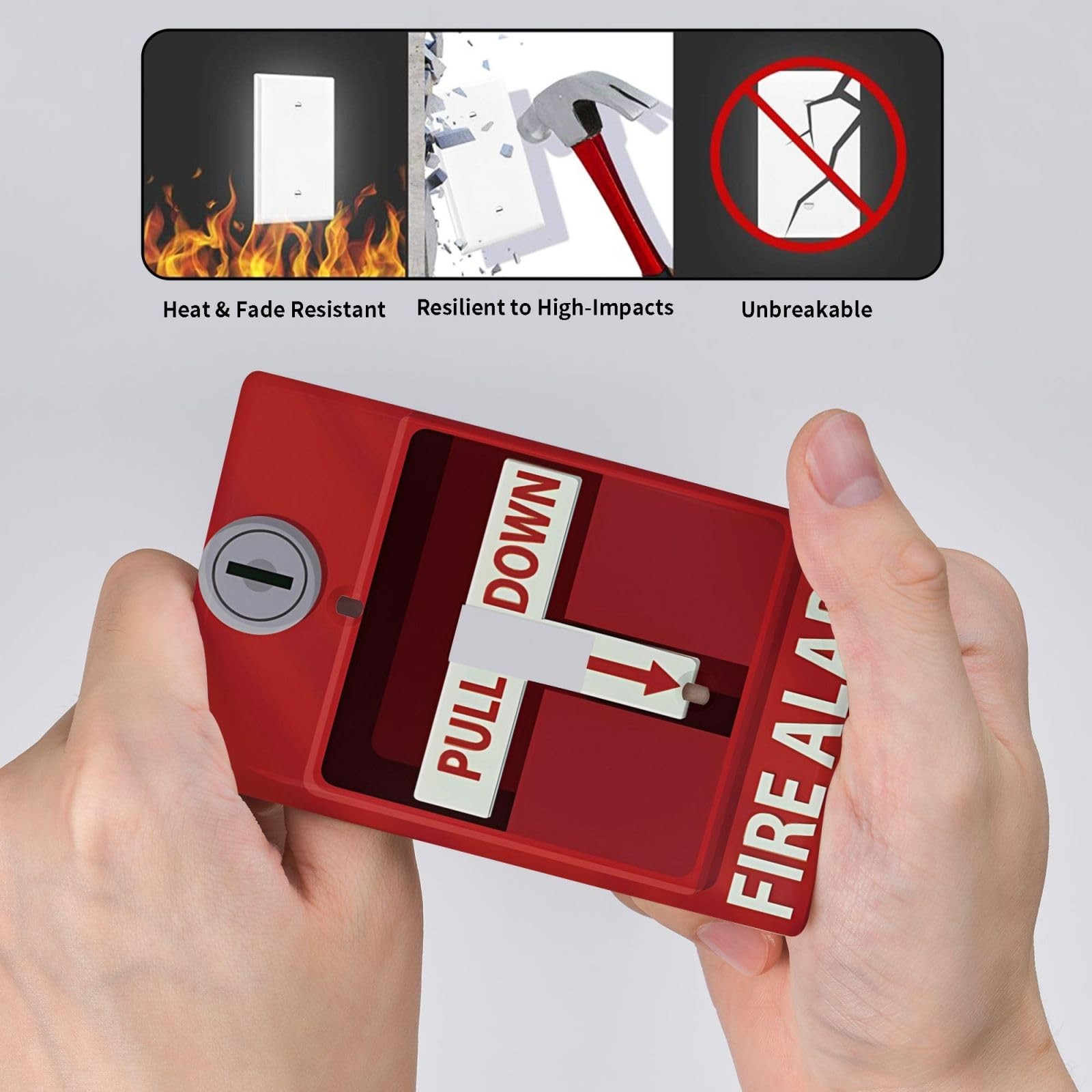 Fire Alarm Cool Funny Light Switch Cover Decorative Single Toggle 1 Gang Wall Pl