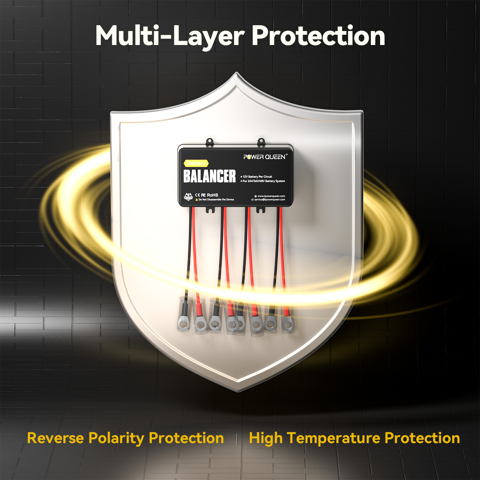 PowerQueen Battery Balancer Equalizer for 24V/36V/48V Bank LiFePO4/Lead Acid/Gel