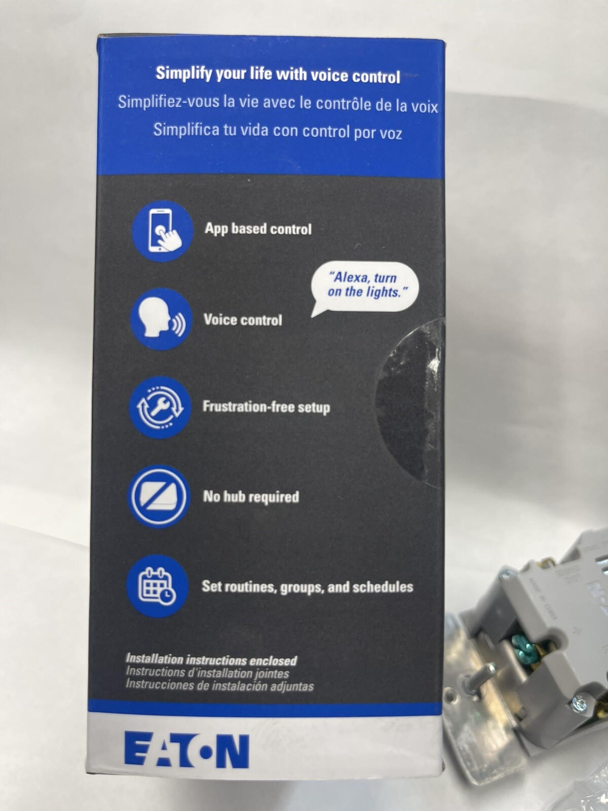 Eaton WFSW15-C7 Wi-Fi Smart Switch Brown Black Gray WFSW15-C7-SP-L Single/3 Way