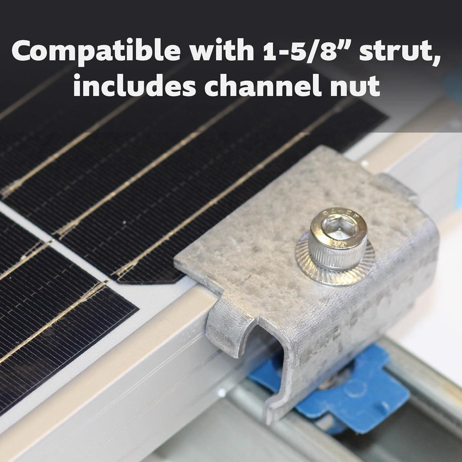 SPEC158-5PK Solar Panel End Clamps for 1-5/8 In. Steel Strut Channel, Solar Pane