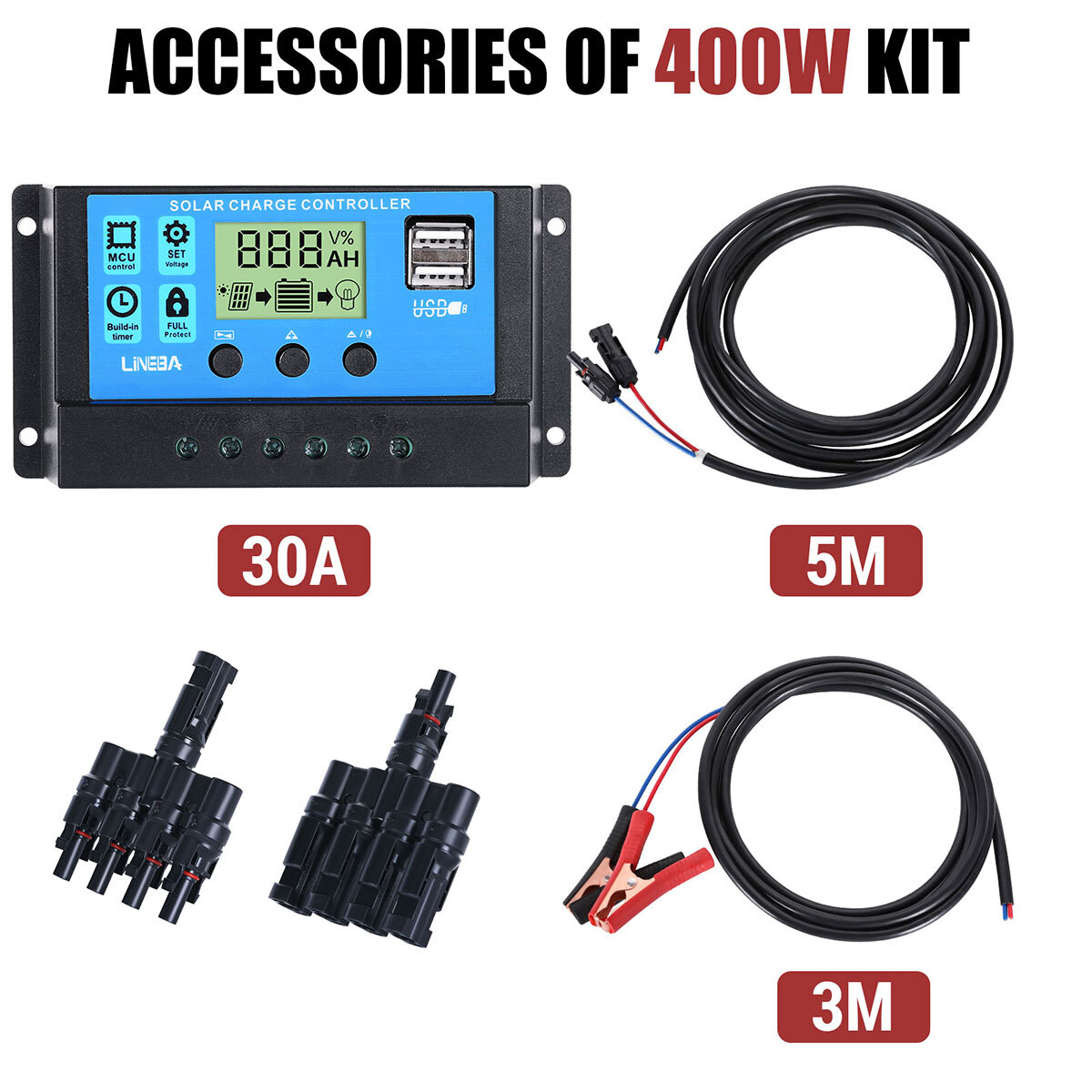 12V to 110V Solar Panel System Charge Controller 5000W Solar Inverter Kit Power