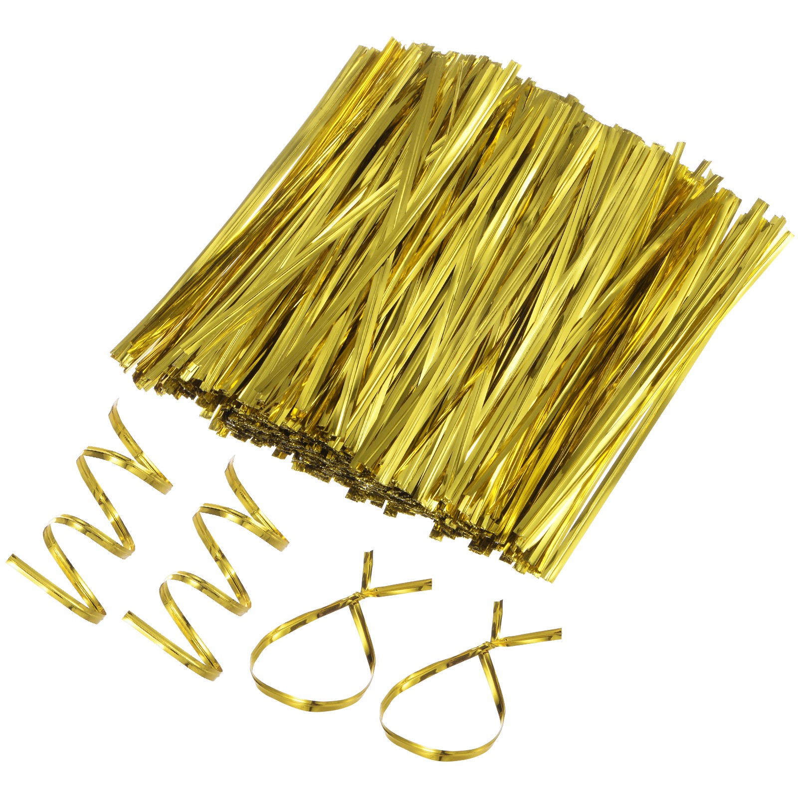 800Pack Metal Twist Ties, 12cm Metallic Twists Tie Bags Twisty-Ties Gold