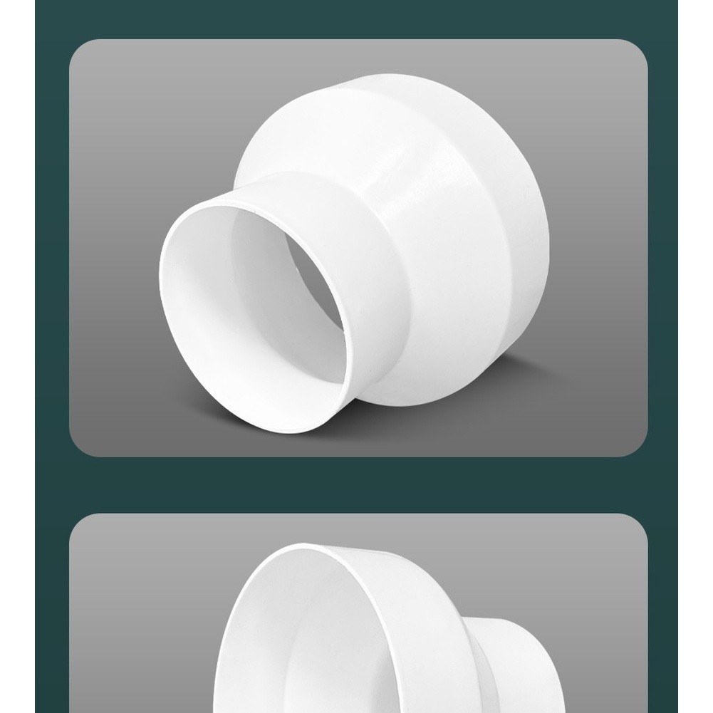 Plastic Duct Reducer Coupling 150mm to 100mm White ABS for Air Systems