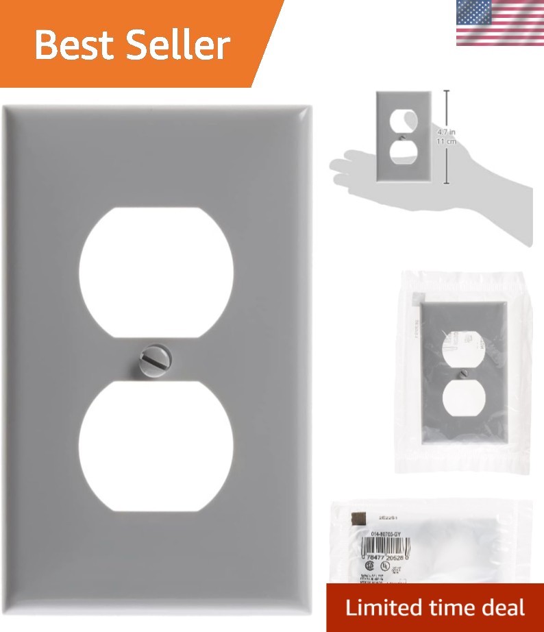 Thermoplastic Nylon 1-Gang Gray Wallplate – Dust Resistant & Durable Option