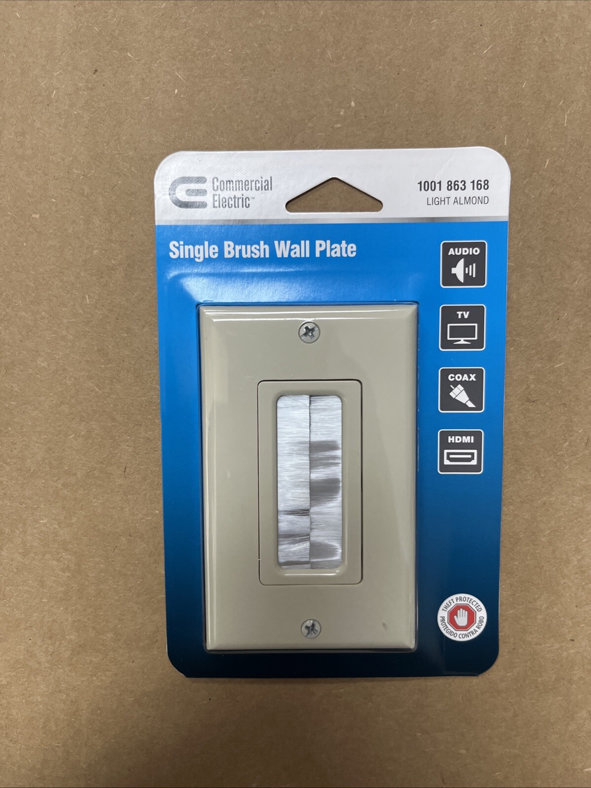 Commercial Electric Single Brush Plate Light Almond (5-Pack)