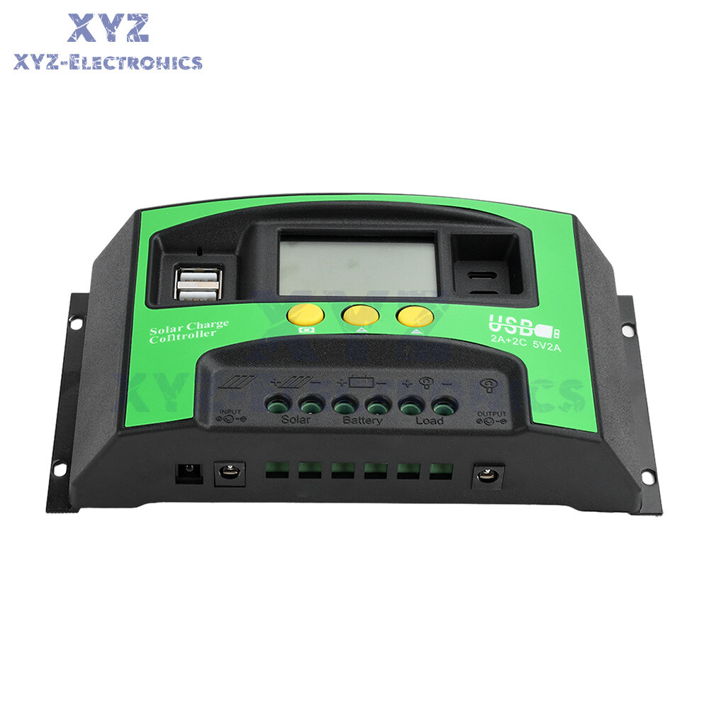 12V24V Solar Charger Controller 30A 40A 100A PV LCD Controller Timing USB/Type-C