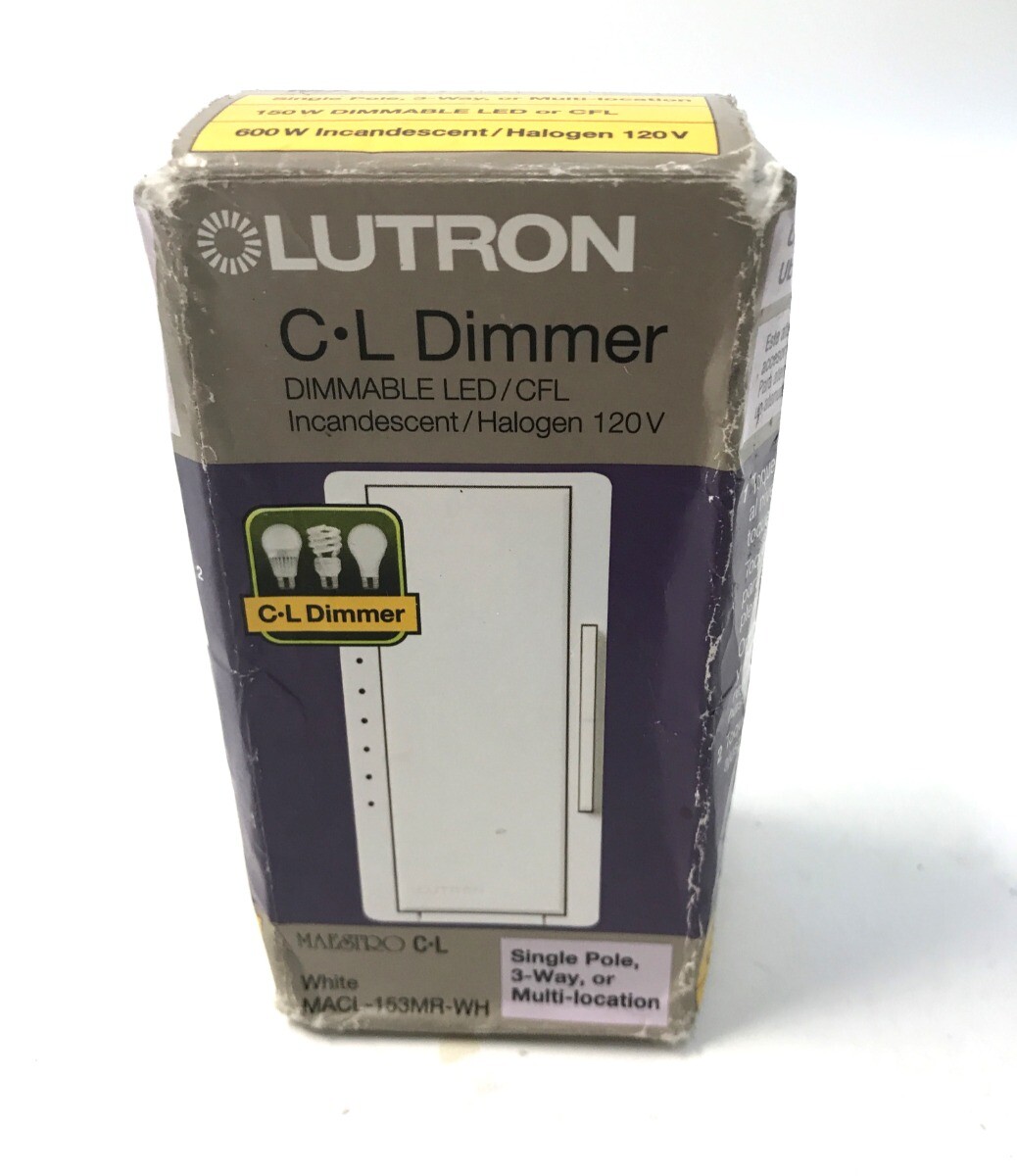 Lutron MACL-153MR-WH LED Single Pole Dimmer – White