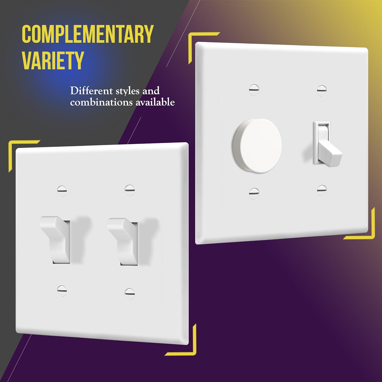 Toggle Light Switch Wall Plate, Gloss Finish, Size 2-Gang 4.50″ X 4.57″, Double