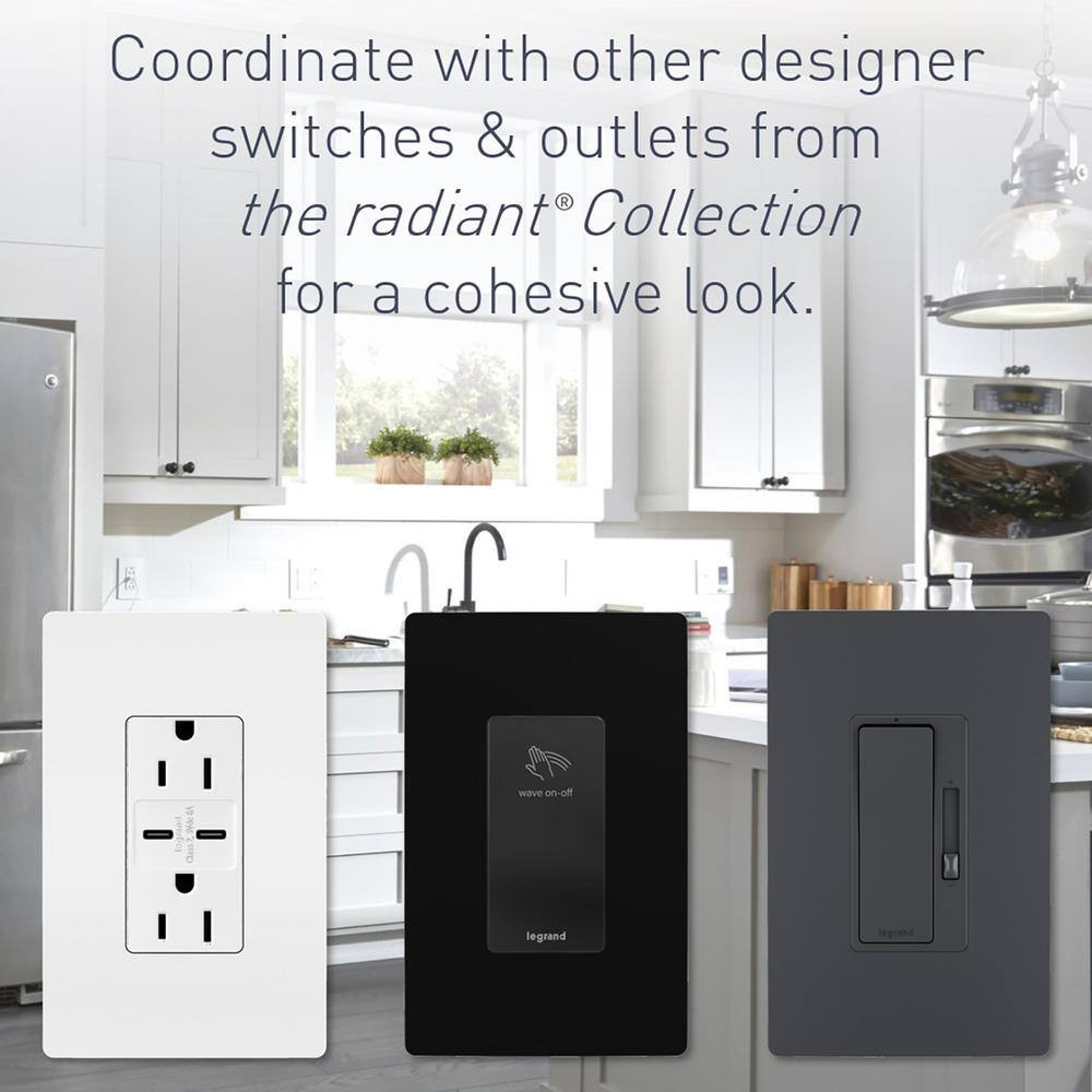 Radiant 125-Volt Full Night Light Decorator Duplex Outlet, White