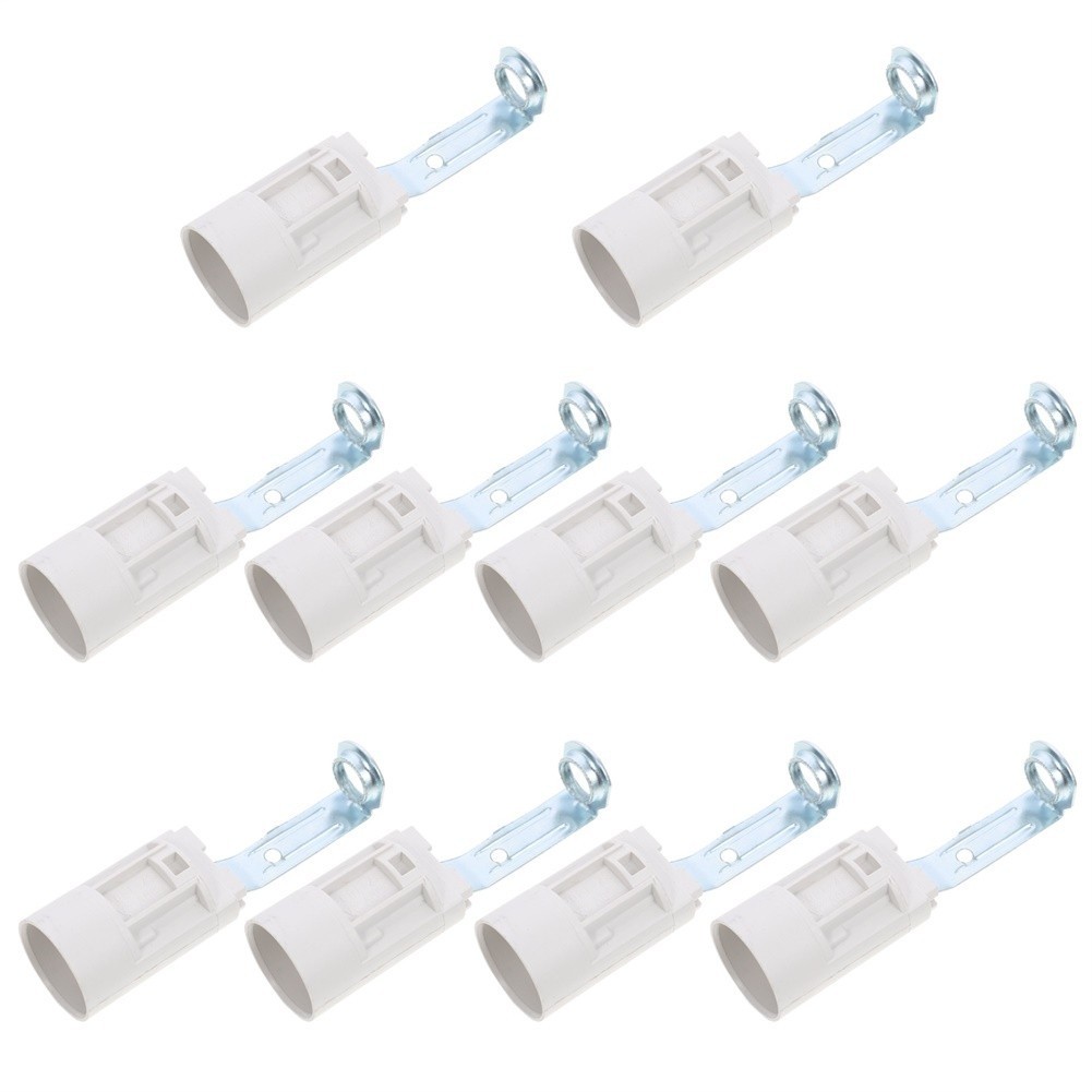 10pcs White E14 Screw Type Lamp Sockets for Candle Table Floor and Wall Lamps