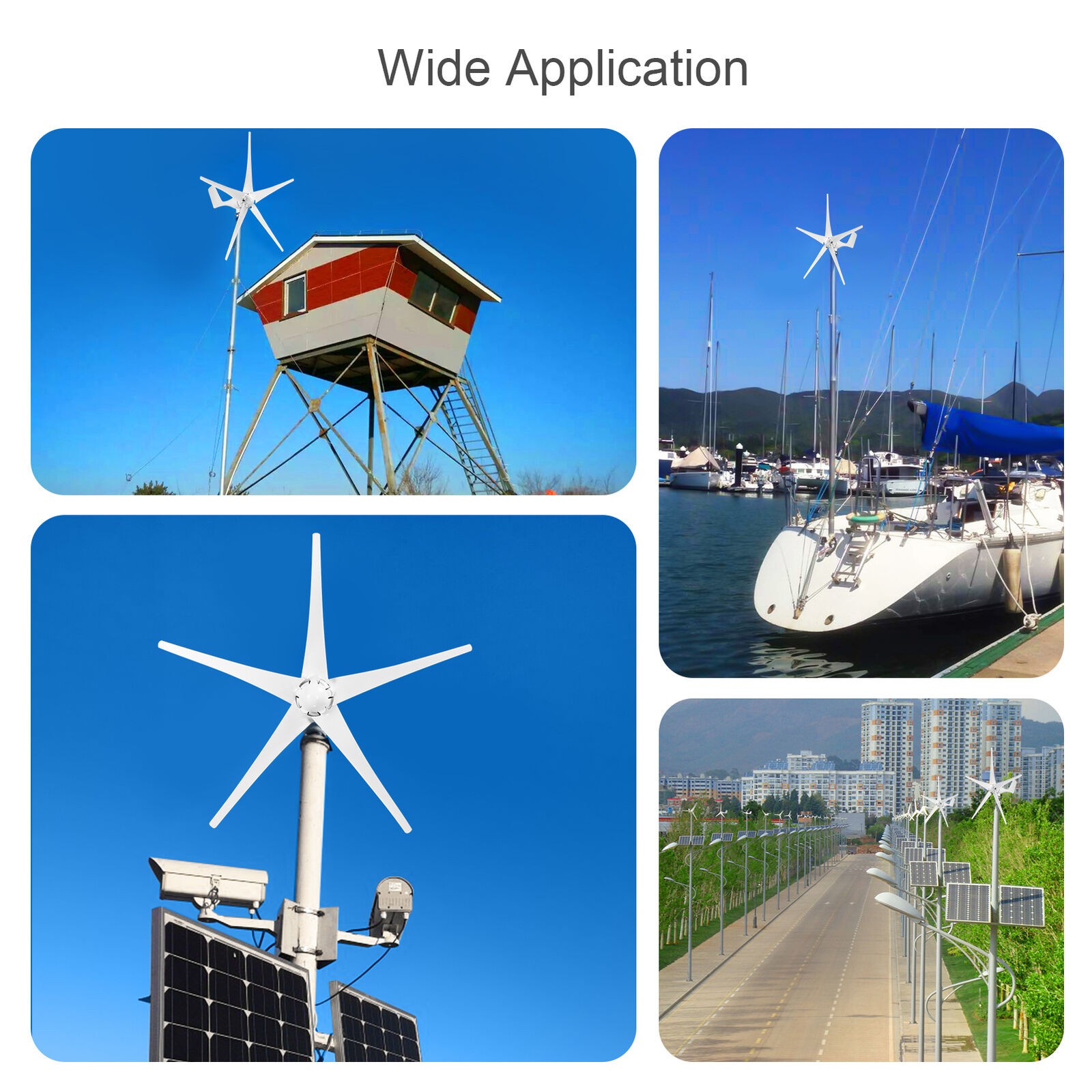 3KW 48V Wind Turbine Windgenerator Home Garden Boat Street Motor Windmill Power