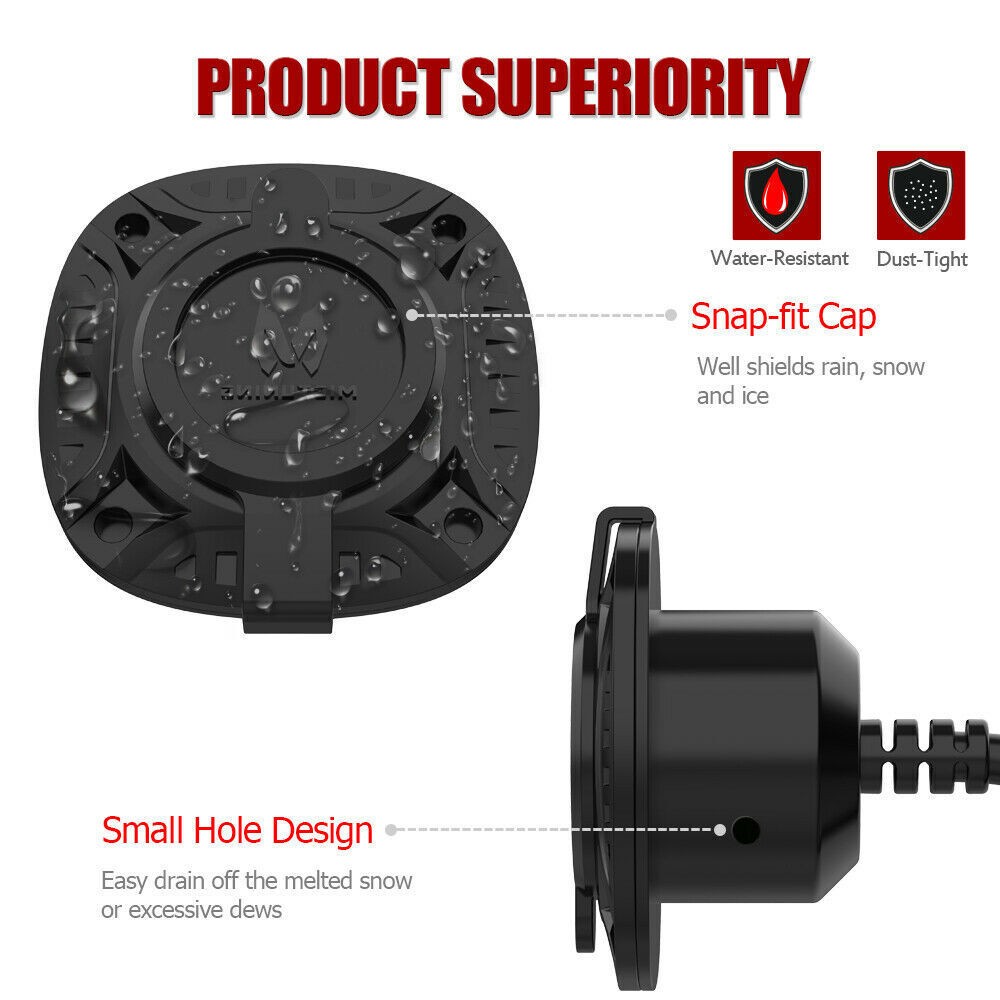 125v 13A Ac Port Plug with 16″ Integrated Trailer Extension Cord Waterproof Cap