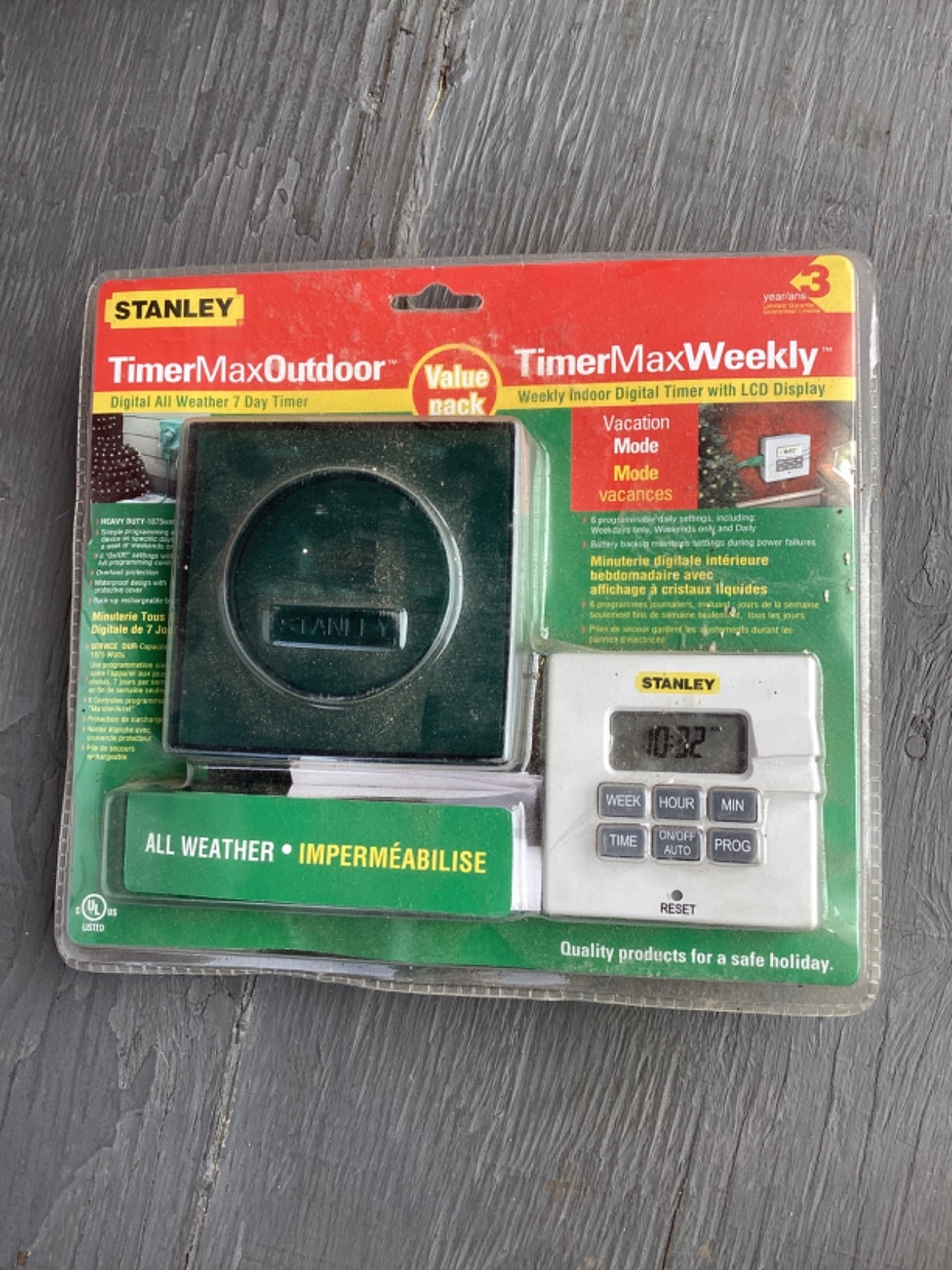 Stanley TimerMax Outdoor / TimerMax Weekly Value Pack New Open Box Unused
