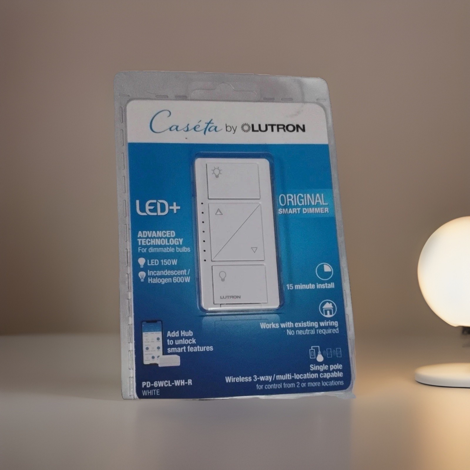 Lutron PD-6WCL-WH-R Lighting Dimmer Switch – White