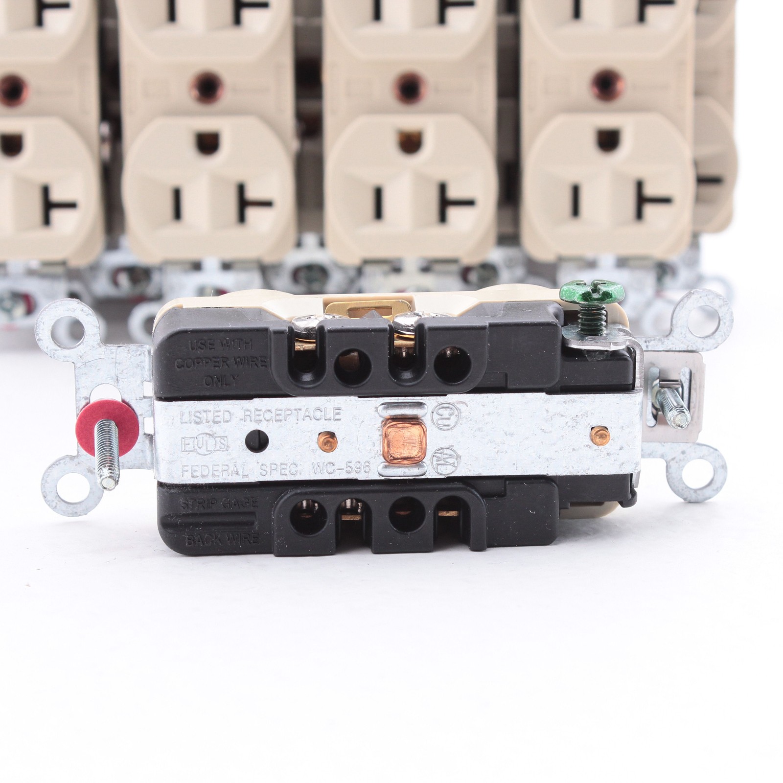 Hubbell 5362I Ivory 20A Duplex Outlet Receptacles 125V 5-20R Industrial 10pcs