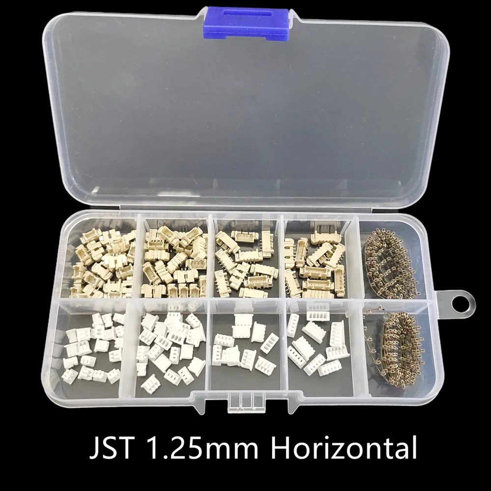 1Box JST1.25 SH1.0 ZH1.5 PH2.0 XH2.54 2/3/4/5P Male Plug Female Socket Horizonta