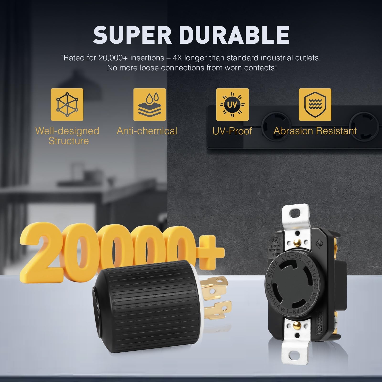 L14-30R Receptacle Outlet, 30 Amp 125/250V L14-30R Twist Lock Socket/Outlet f…