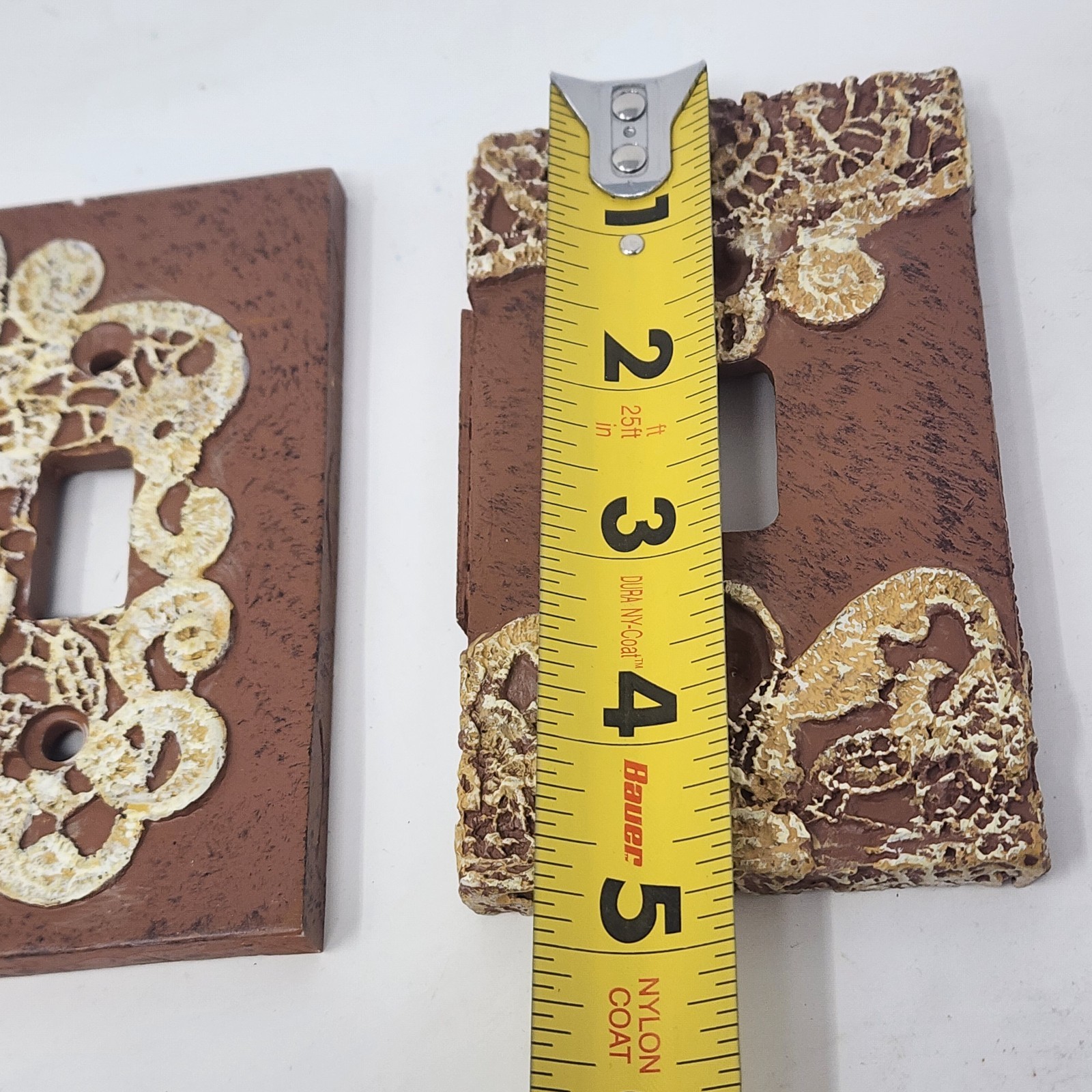 Doily-appliqué Victorian Style Light Switch Plate Cover Set Double, Single 2 pc.