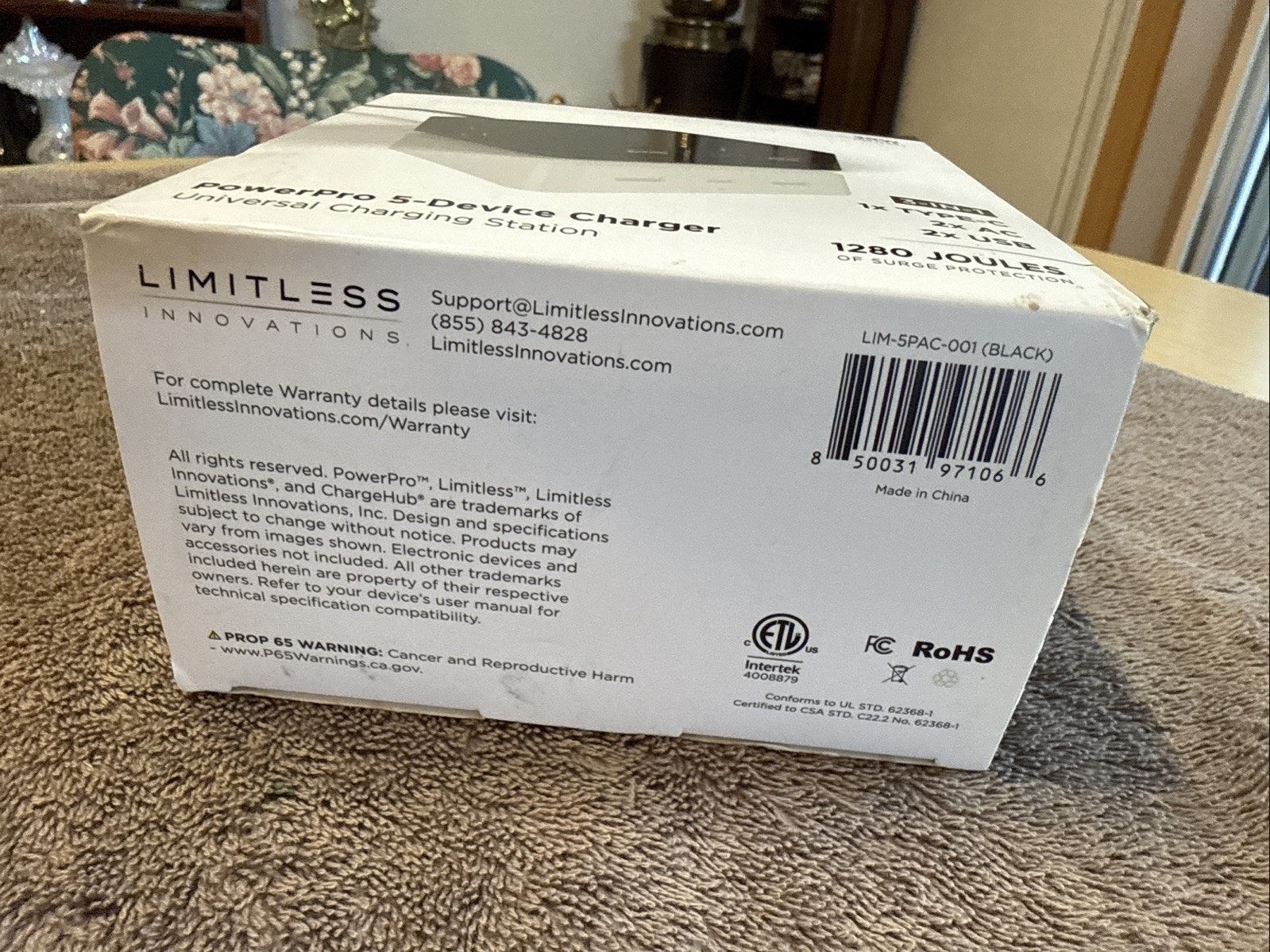 Limitless PowerPro 5-Device Charger with USB, Type-C, and AC