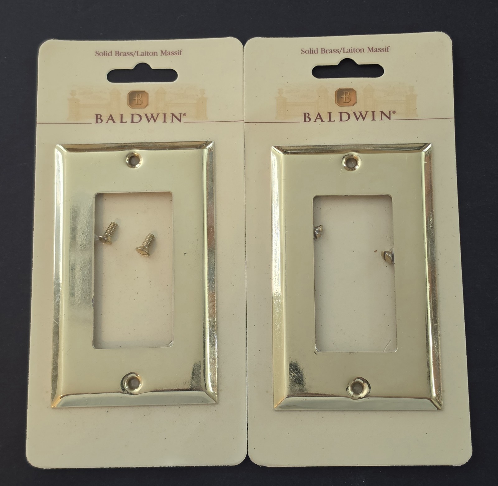 BALDWIN SOLID BRASS CLASSIC SINGLE ROCKER GFCI SWITCH PLATE 4754-030-CD.