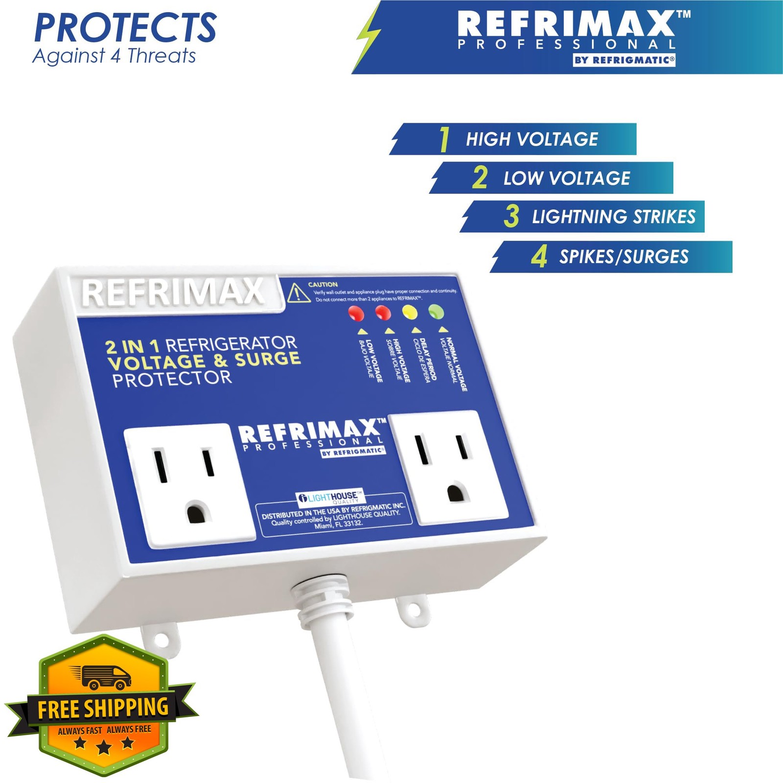 Refrimax Voltage and Surge Protector for Refrigerators 27 cu. ft. or More, Tw…