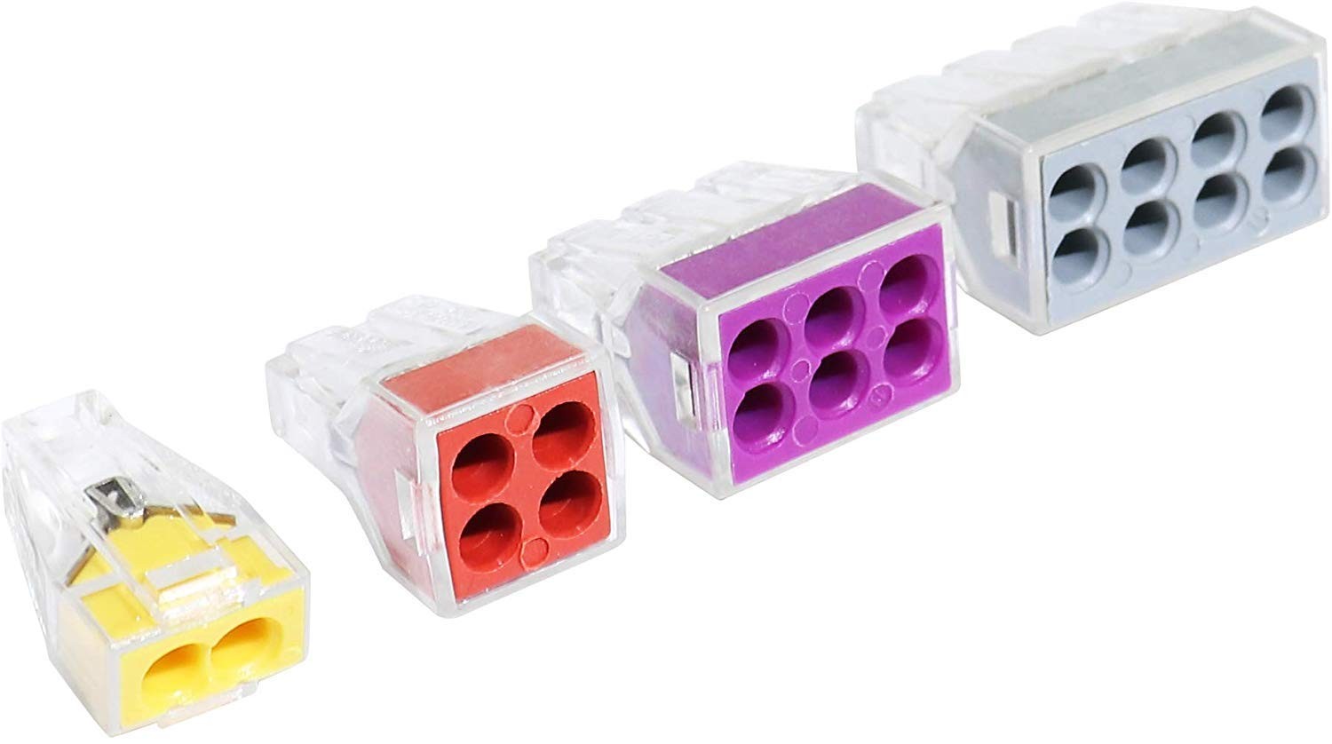Push-in Wire Connector Wall-Nut 2/4/6/8 Port Conductor Combination 40 PCS