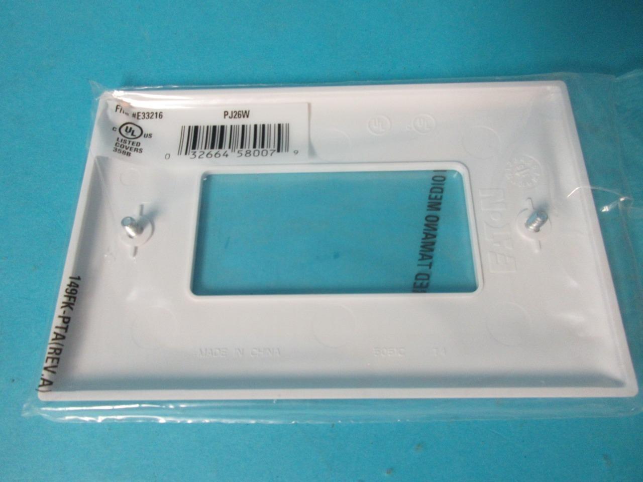 20 Eaton White Decorator 1G UNBREAKABLE MidSize Wallplate GFI GFCI Covers PJ26W