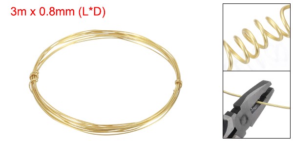 19 Gauge Brass Round Wire 9.8ft Tarnish Resistant Beading Wires