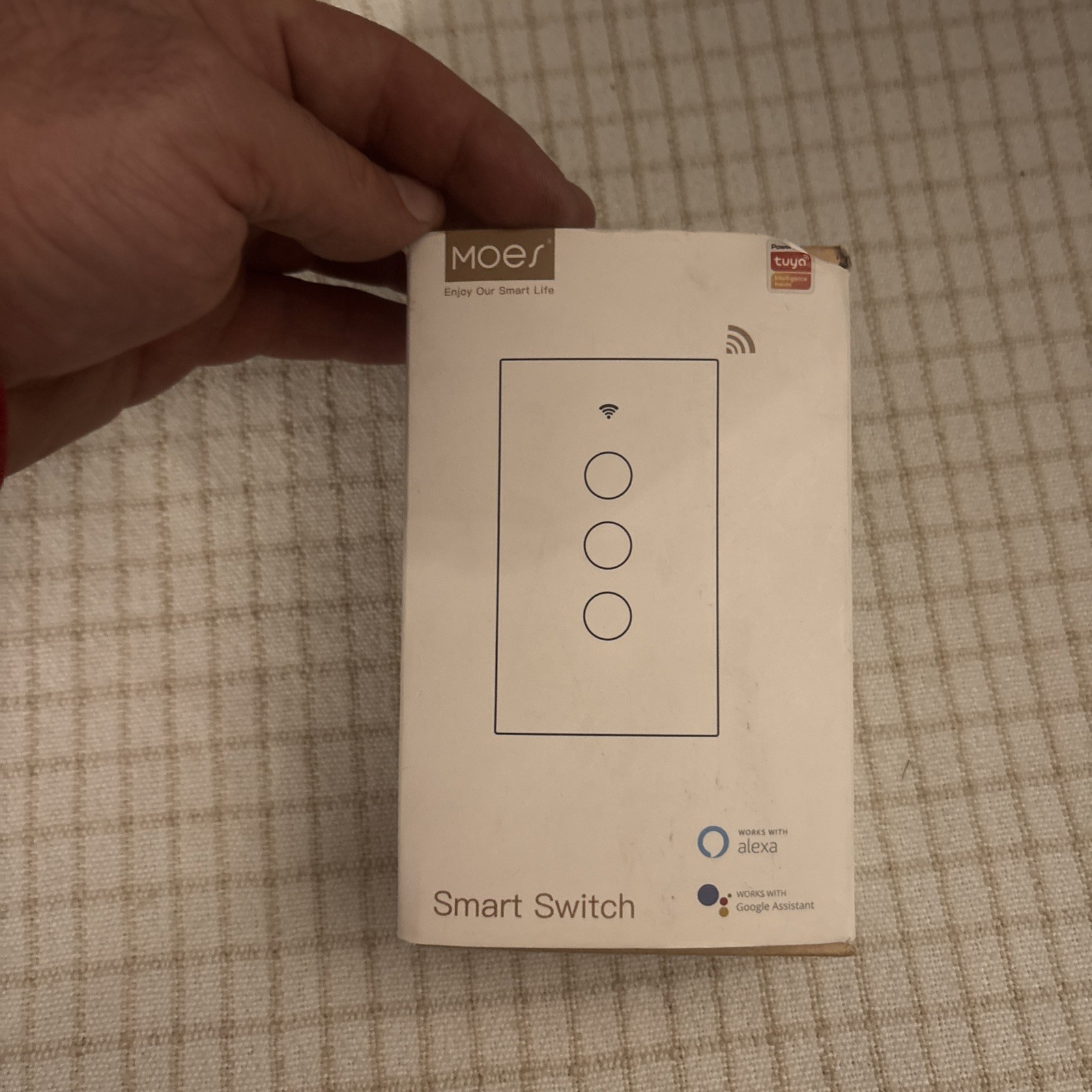MOES Wi-Fi Smart Switch 3 Gang 90-130V White WS-US-L (Single Live)