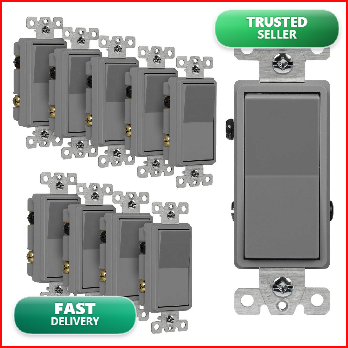 Enerlites 3-Way Decorator Paddle Rocker Light Switch Single Pole Or Three Way 3