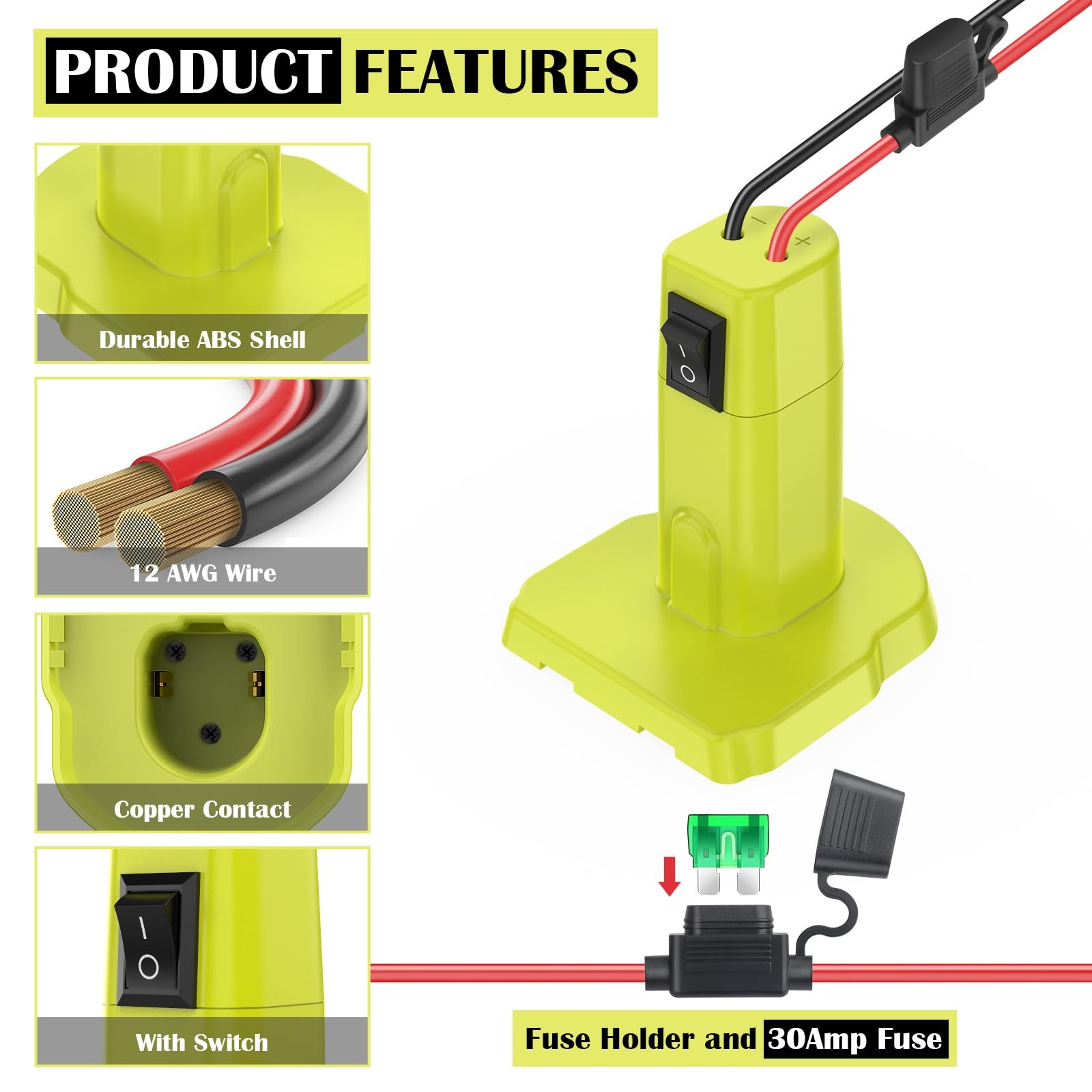 1 Packs Power Wheel Adapter for Ryobi 18V Battery 1-PACK