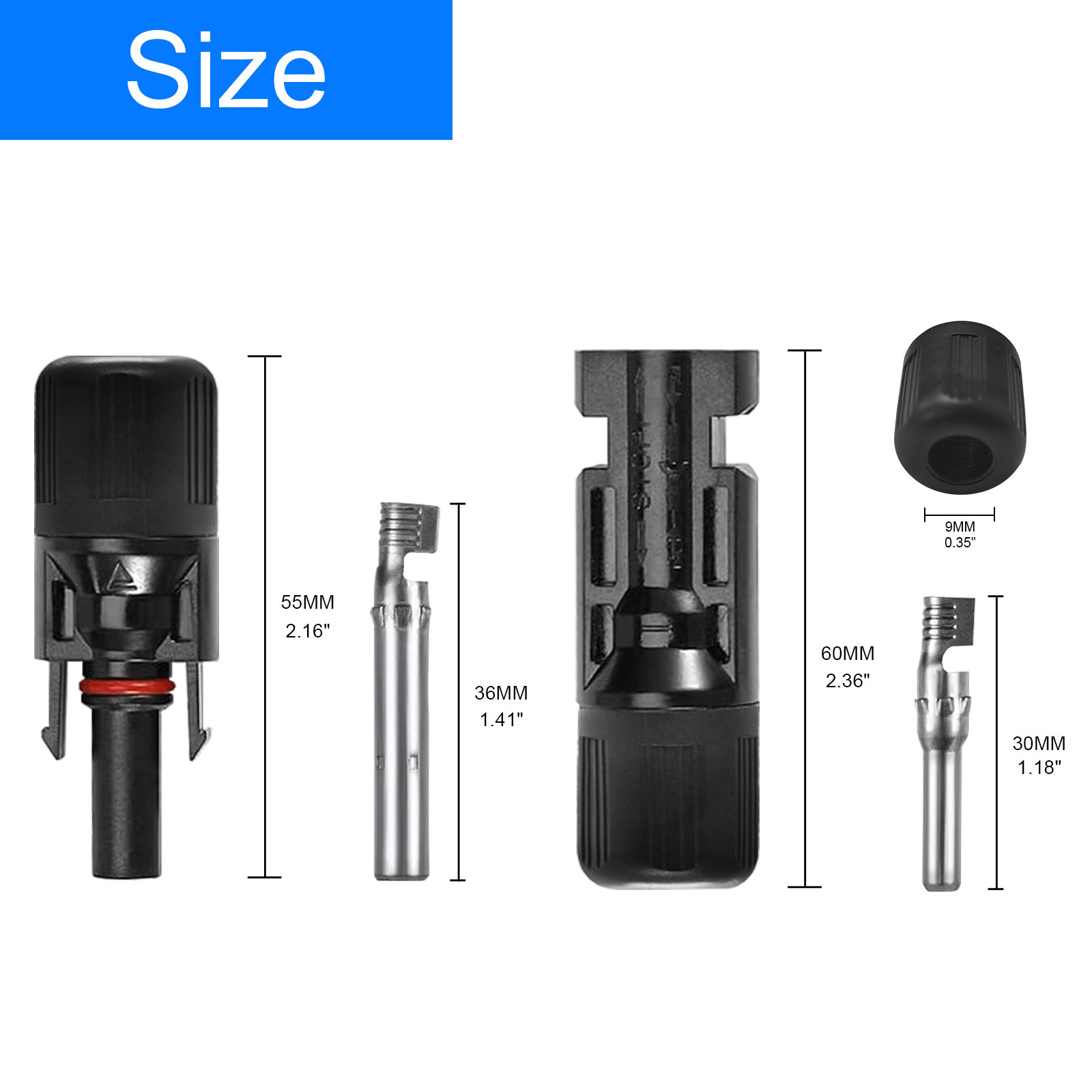 NEW 10Pcs Solar Cable Connectors 4mm-6mm 30A Waterproof Solar Panel Wire Joiners