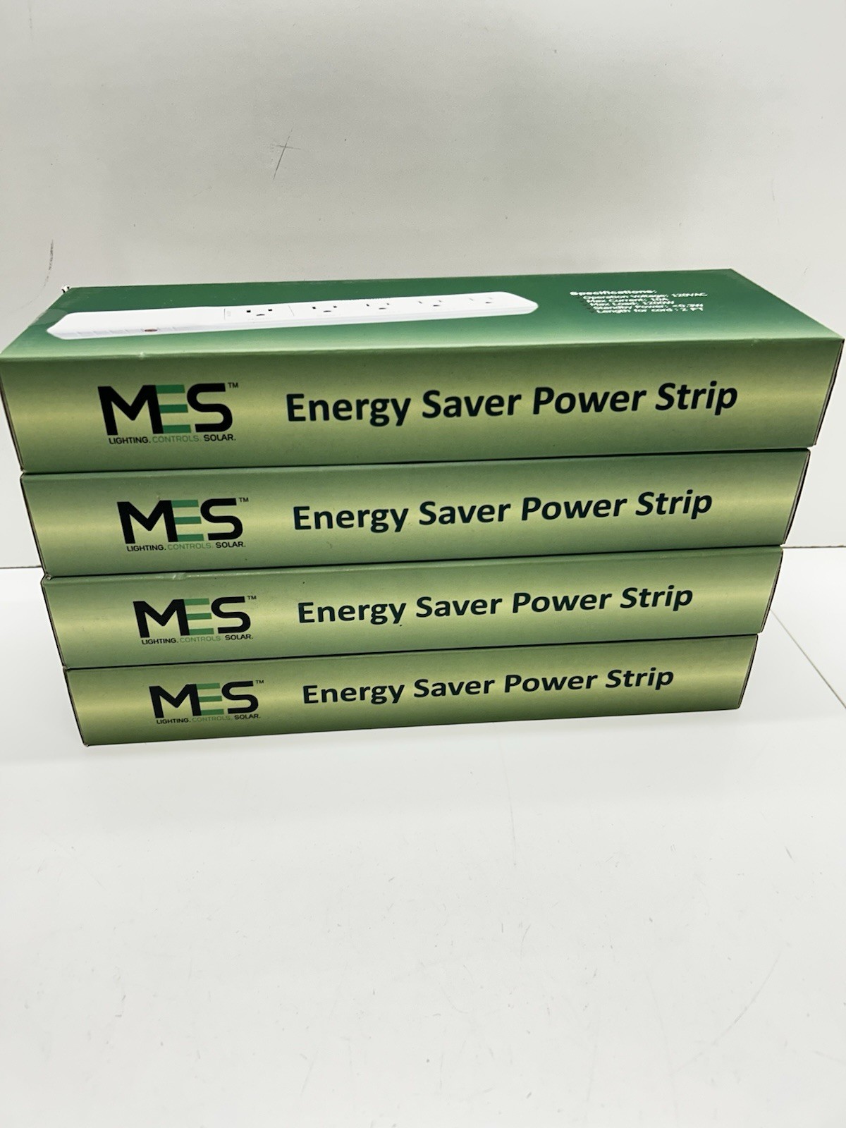 New Lot Of 4 Energy Saver Electrical Power Strips 5 Outlet Length Of Cord 2 Feet