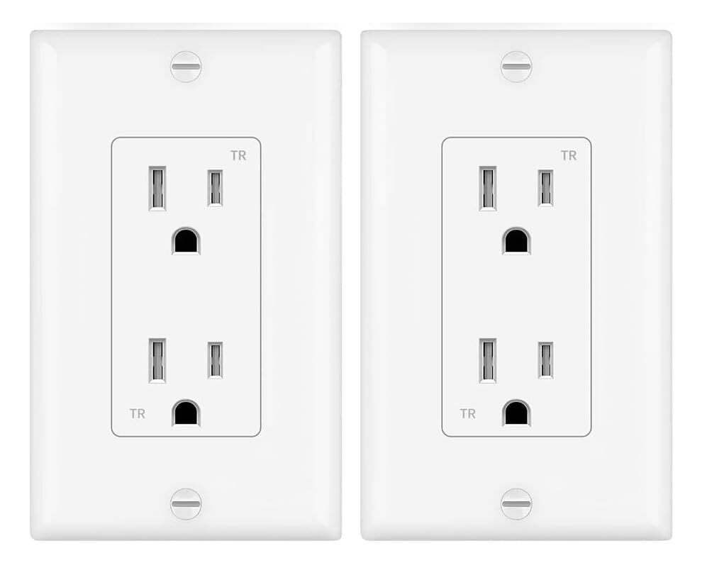 Decorator Receptacle Outlet,Tamper Resistant,15/20A,125 Volt,UL List,with panel