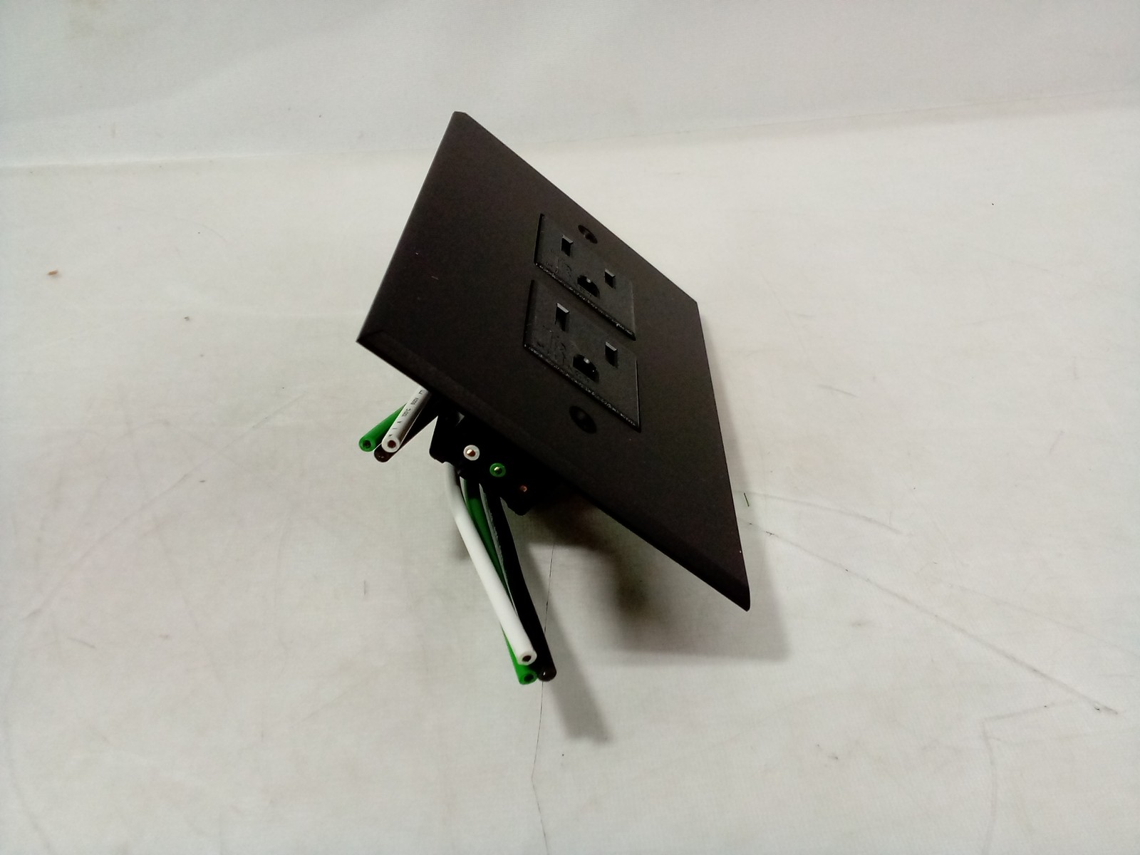 Meljac USA Modern Metal Duplex Outlet, Matte Black Nickel