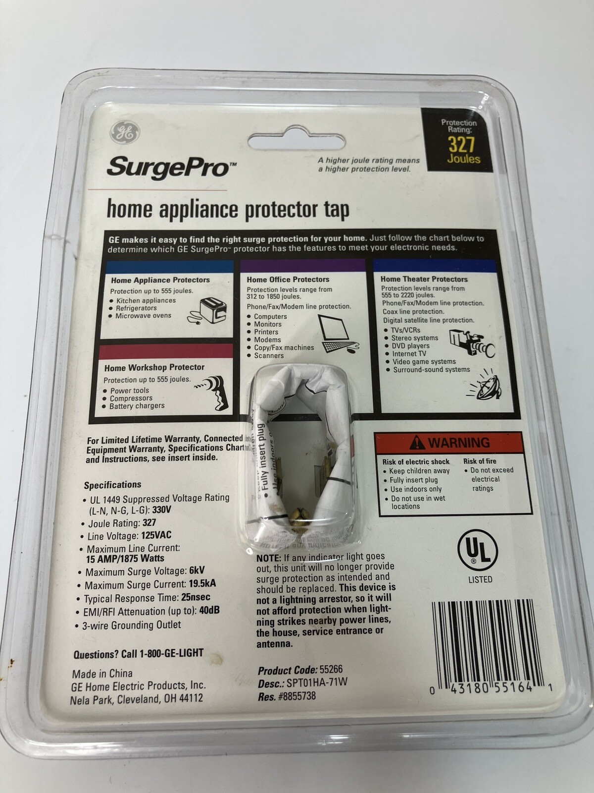 GE SurgePro Home Appliance Protector Transformer Outlet