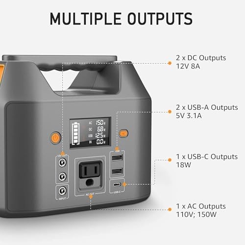 EnginStar Portable Power Station 150W 155Wh Solar Generator