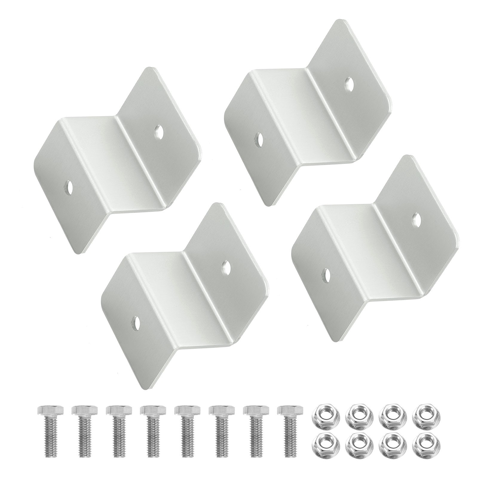 4 Pack Z Brackets 30mm Aluminum Alloy Lightweight Solar Panel Bracket Silver