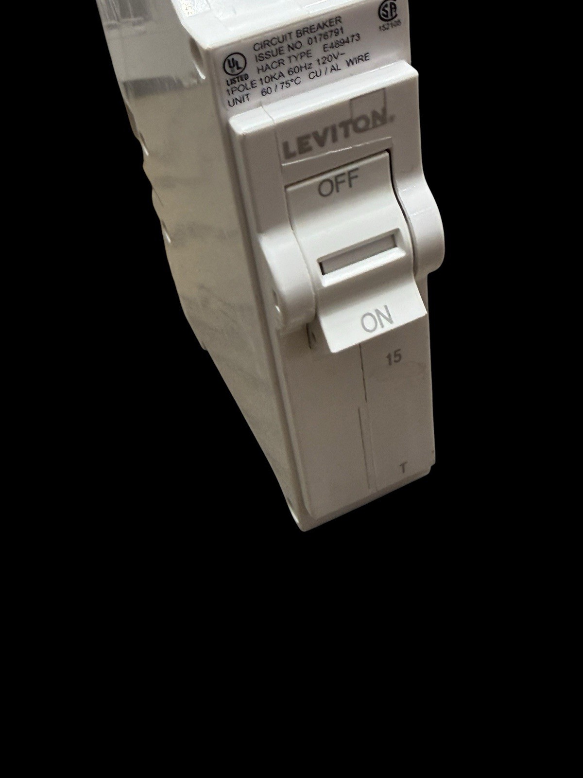 LOT OF 15 Leviton 1-Pole 15 Amp, 120V Thermal Magnetic Branch Circuit Breaker