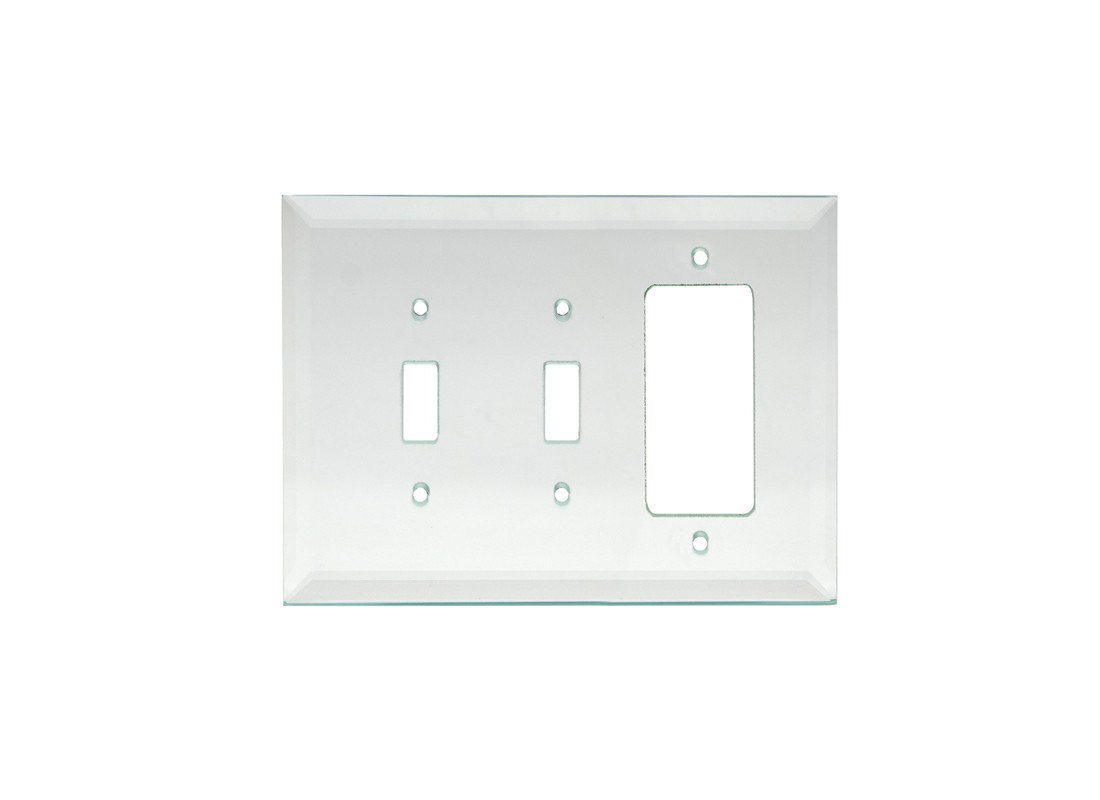 FHC MP15C 5-1/4″ x 7-1/4″ – Double Toggle Decora Clear Glass Mirror Plate