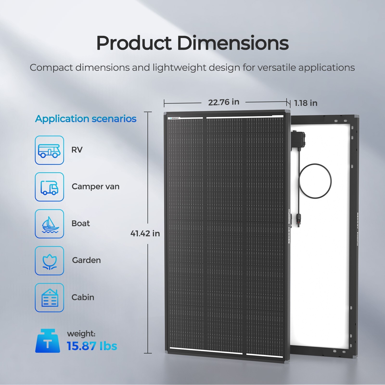 Renogy 120W ShadowFlux Anti-shading N-Type Solar Panel