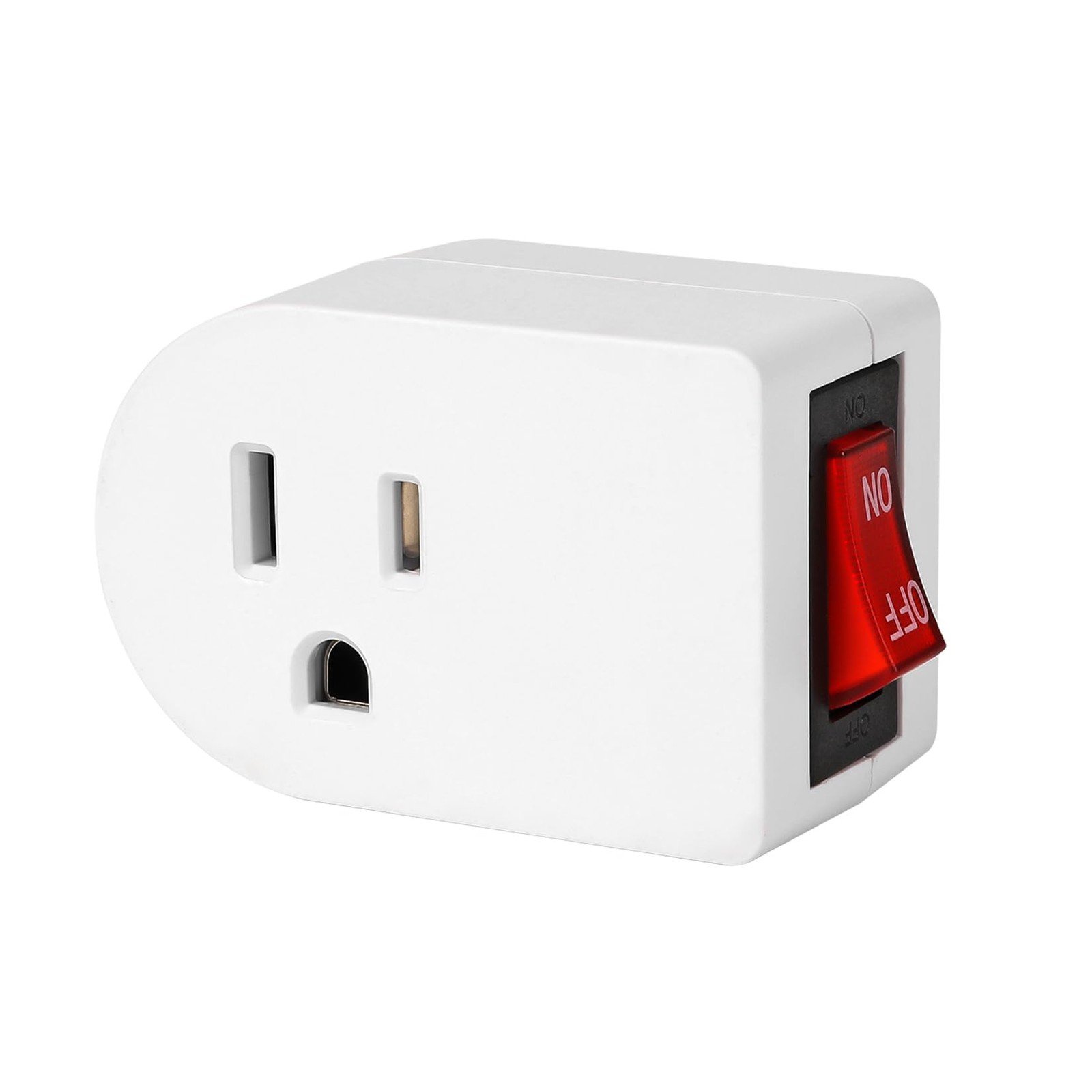 VSEER Grounded Outlet with ON Off Switch, Wall Tap Adapter 1 Pack, White