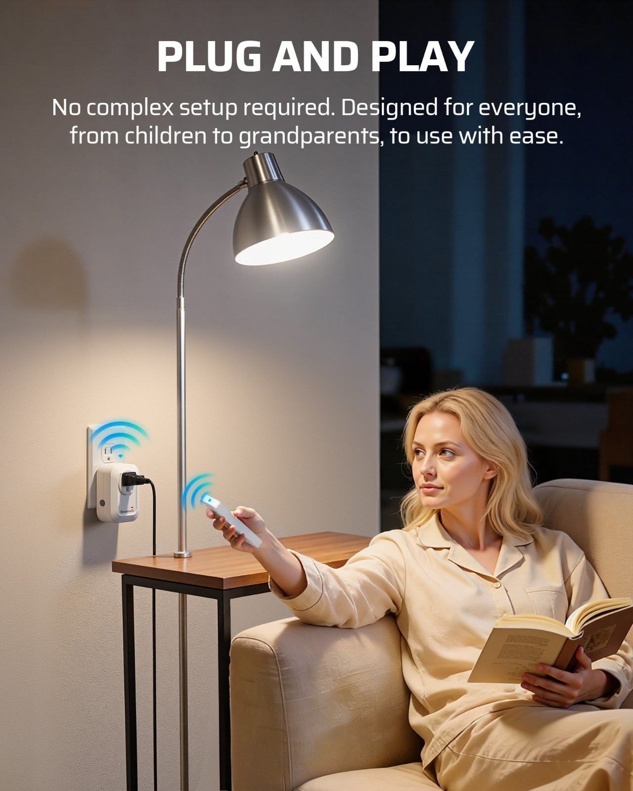 DEWENWILS Remote Control Outlet Wireless Wall Mounted Light Switch,No Wiring