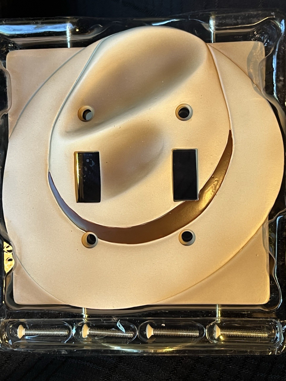 Fedora Cowboy Hat Ceramic Double Light Switchplate by Borders Unlimited Western