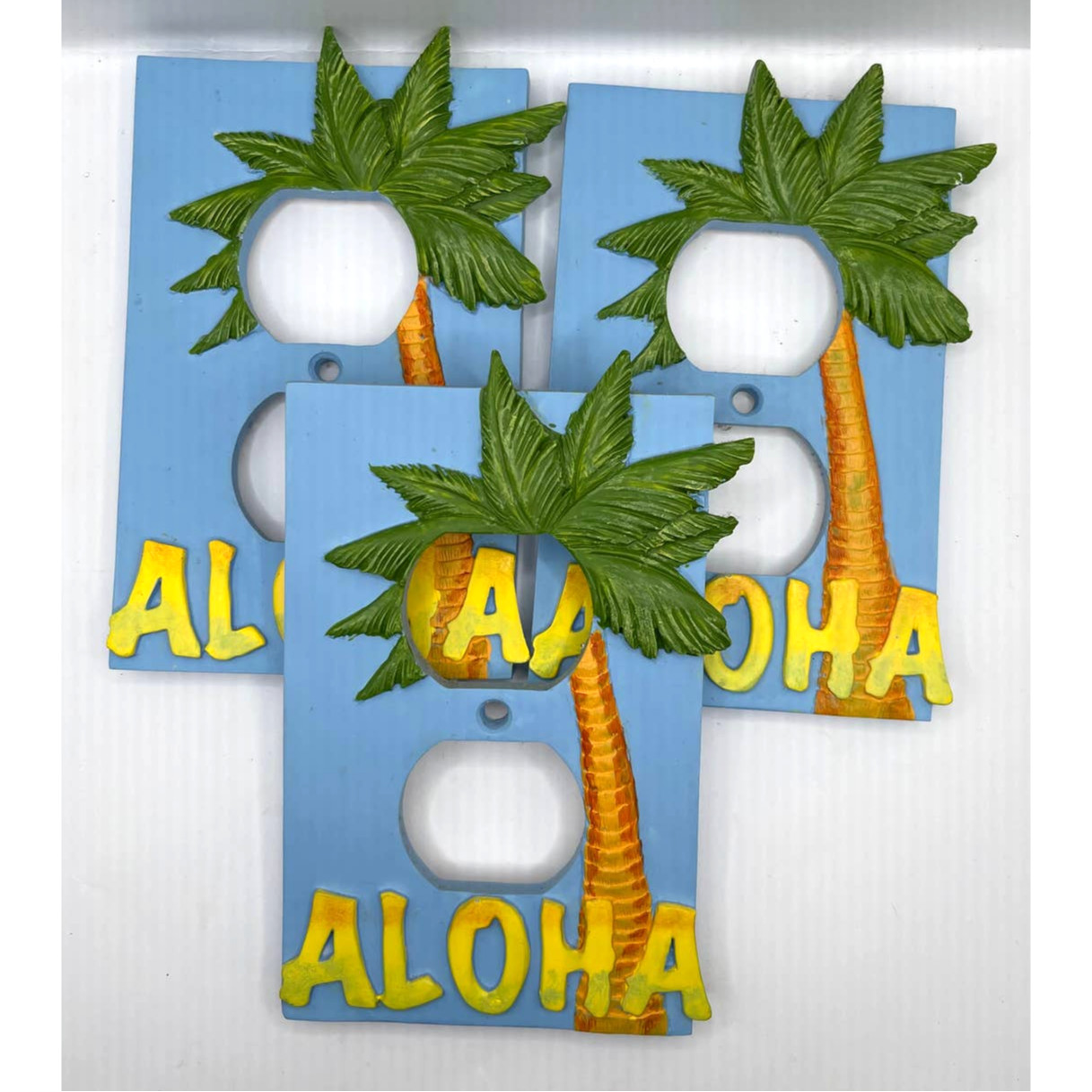 Borders Unlimited Set of 3 Aloha Palm Tree Light Switch Plate Covers