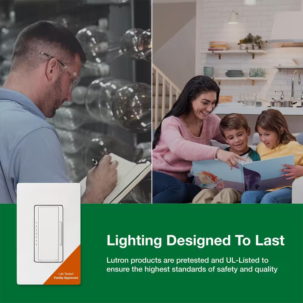 Maestro LED+ Dimmer Switch for Dimmable LED Bulbs, 150W/Single-Pole or Multi-Loc