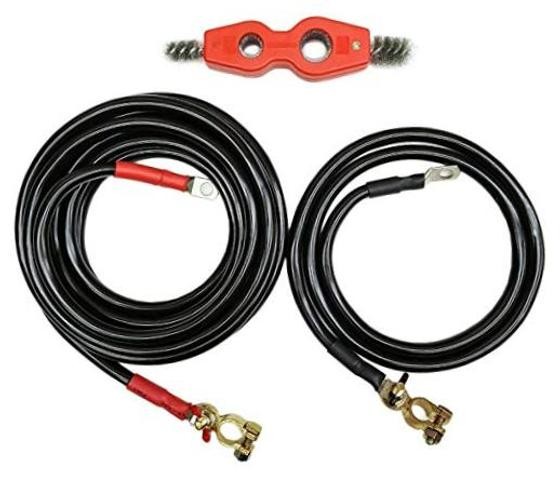 MADE IN USA Battery Relocation Kit, 2 AWG Cable, Top Post 12 FT 3 FT BLACK,